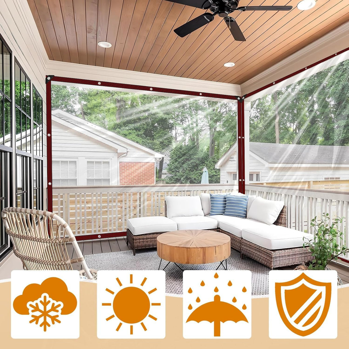 Heavy-Duty Transparent Waterproof Insulated Tarp