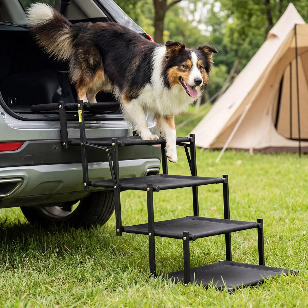 🐕 Foldable Dog Car Stairs – 5-Step, Anti-Slip, Up to 150 lbs