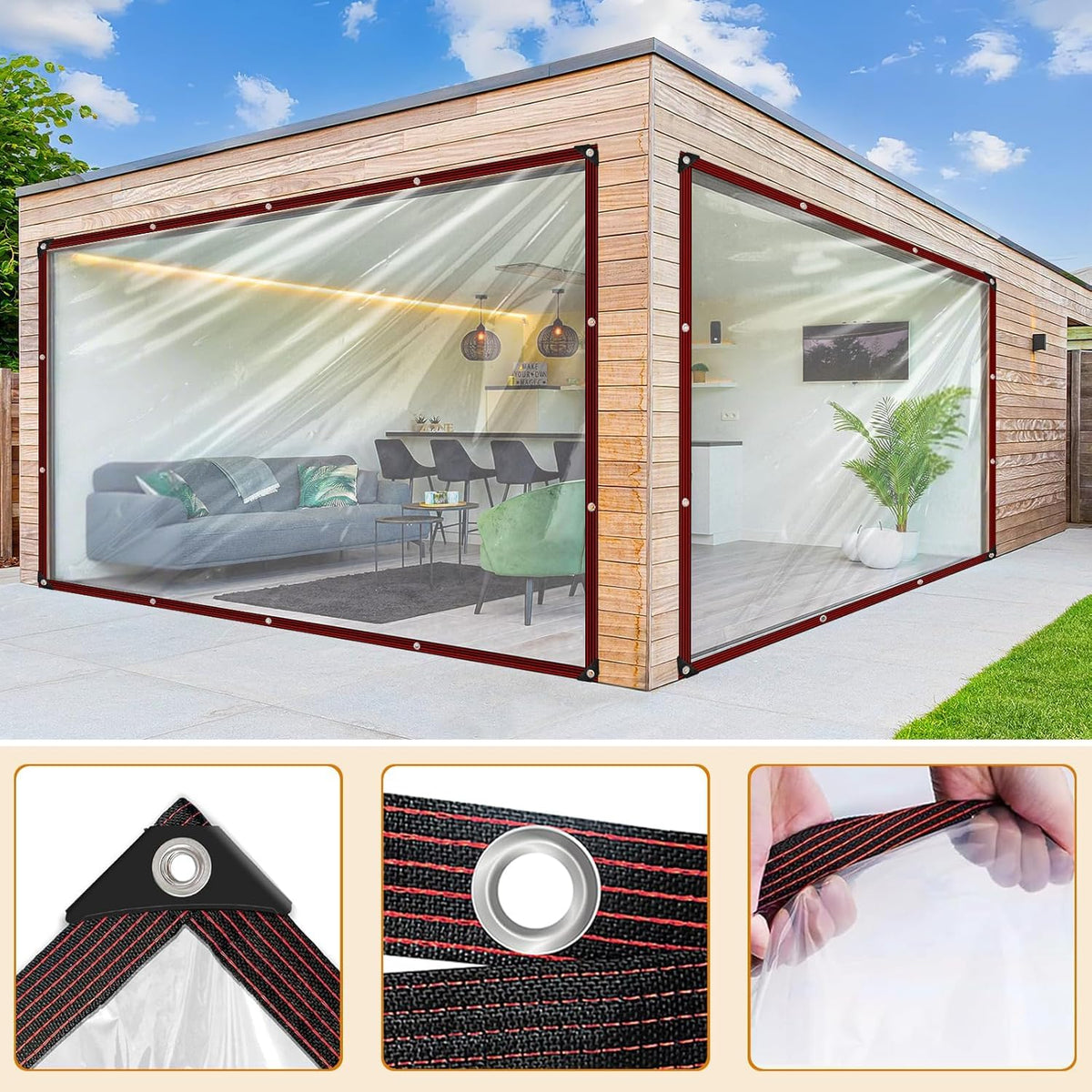 Heavy-Duty Transparent Waterproof Insulated Tarp