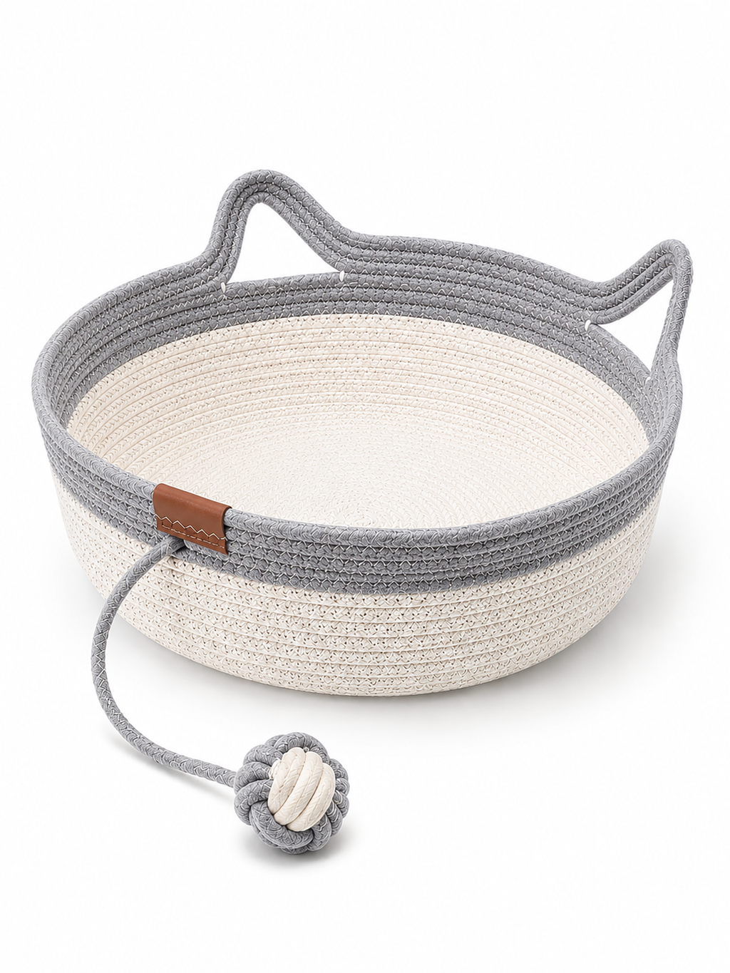 🐱 Handwoven Rope Cat Basket – Brown