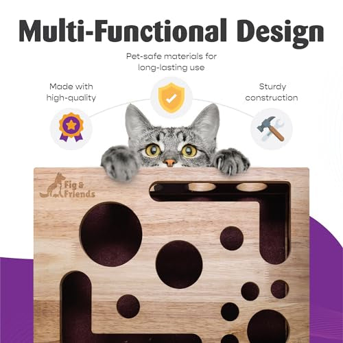 🐱 Oak Wood Cat Nail File Box – Stress-Free Nail Trimming