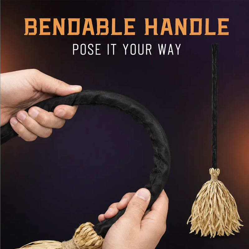 🎃 35" Animated Witches Broom — Friendly Halloween Decor with Lights &Sound