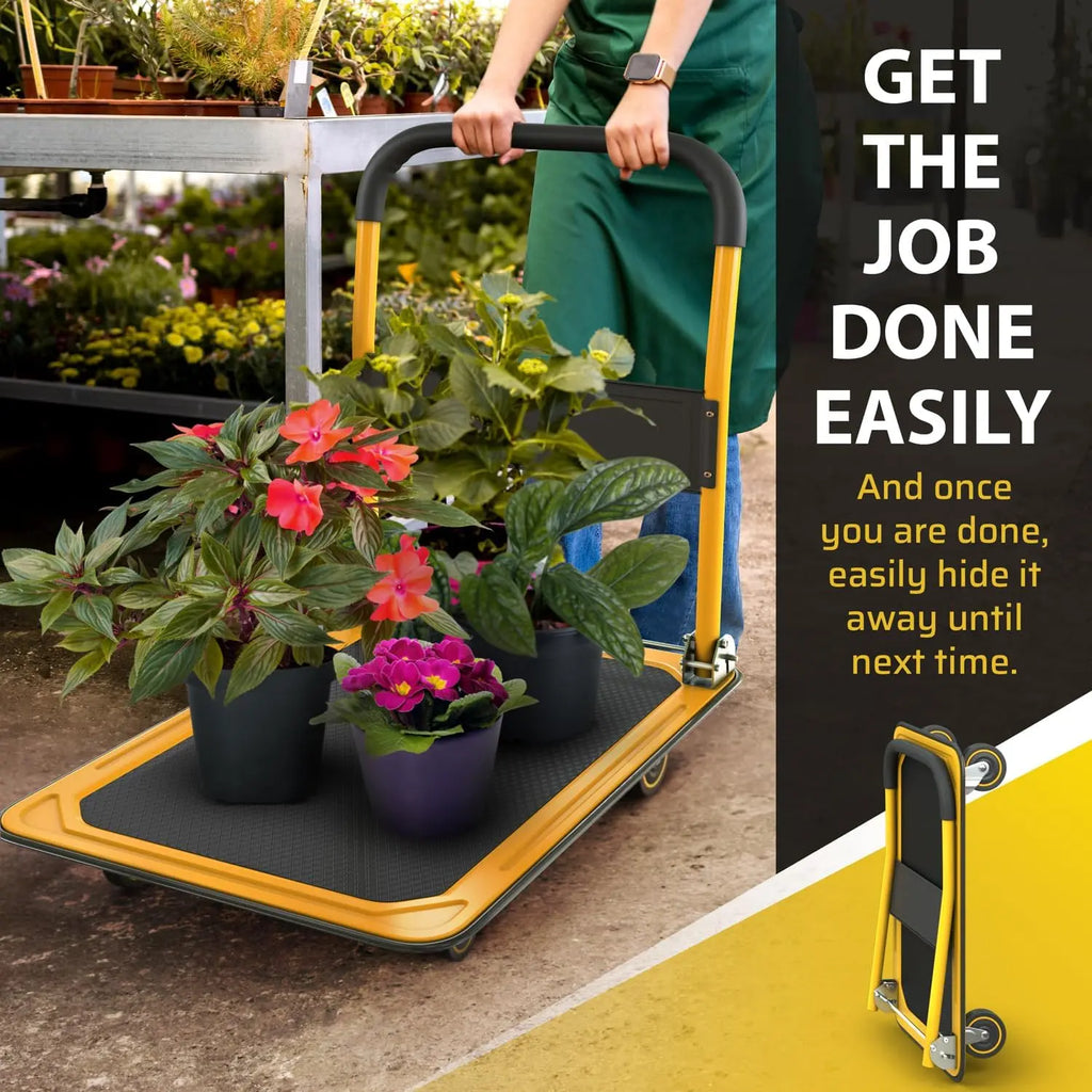 🛒 Foldable Push Cart Dolly – Heavy Duty Moving Platform (330 / 660 lbs)