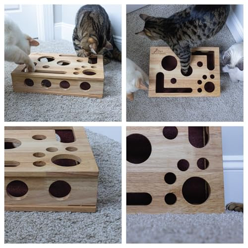 🐱 Oak Wood Cat Nail File Box – Stress-Free Nail Trimming