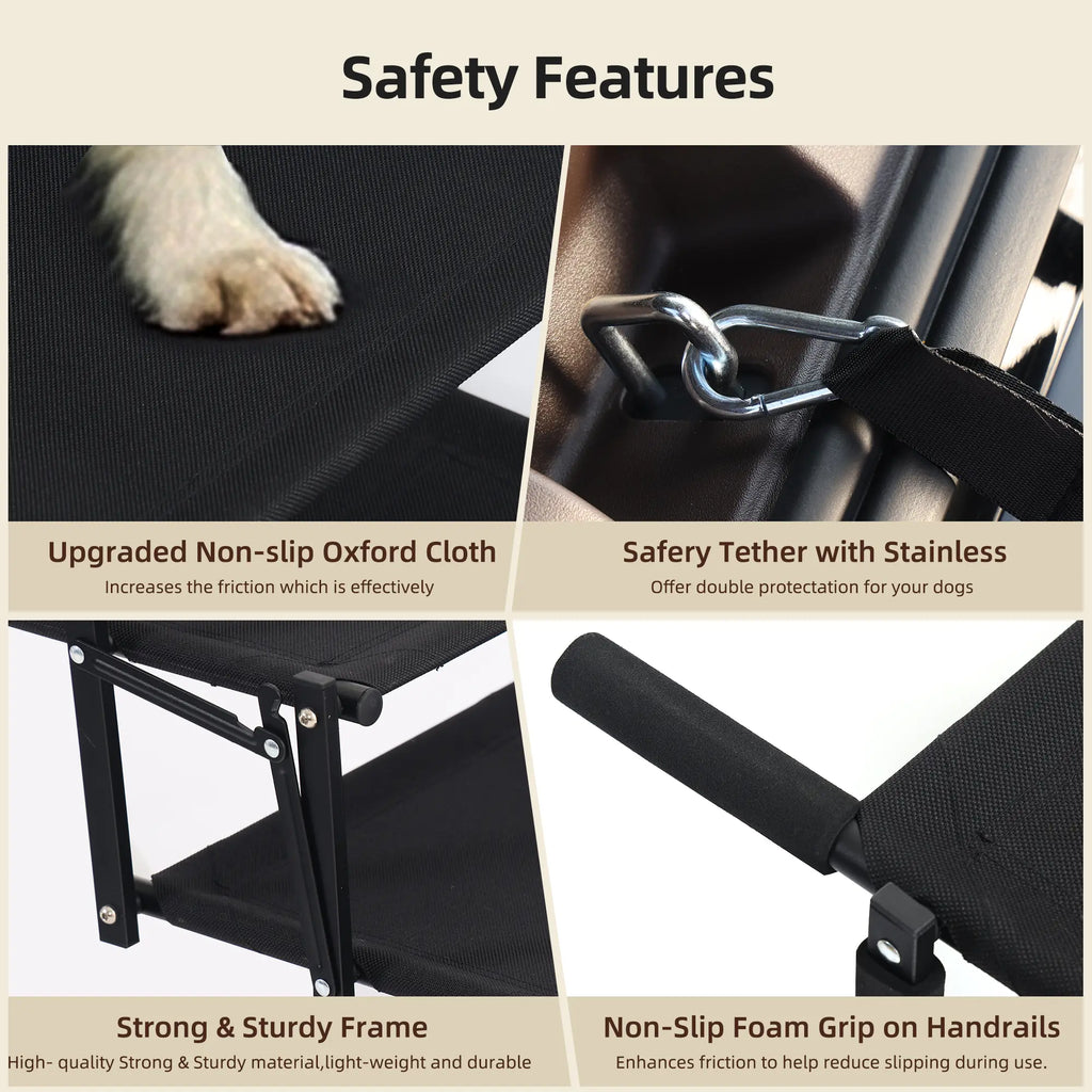 🐕 Foldable Dog Car Stairs – 5-Step, Anti-Slip, Up to 150 lbs