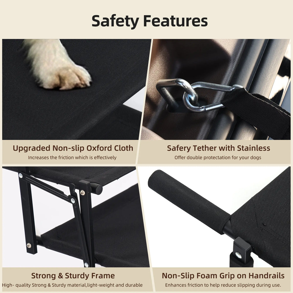 🐕 Foldable Dog Car Stairs – 5-Step, Anti-Slip, Up to 150 lbs