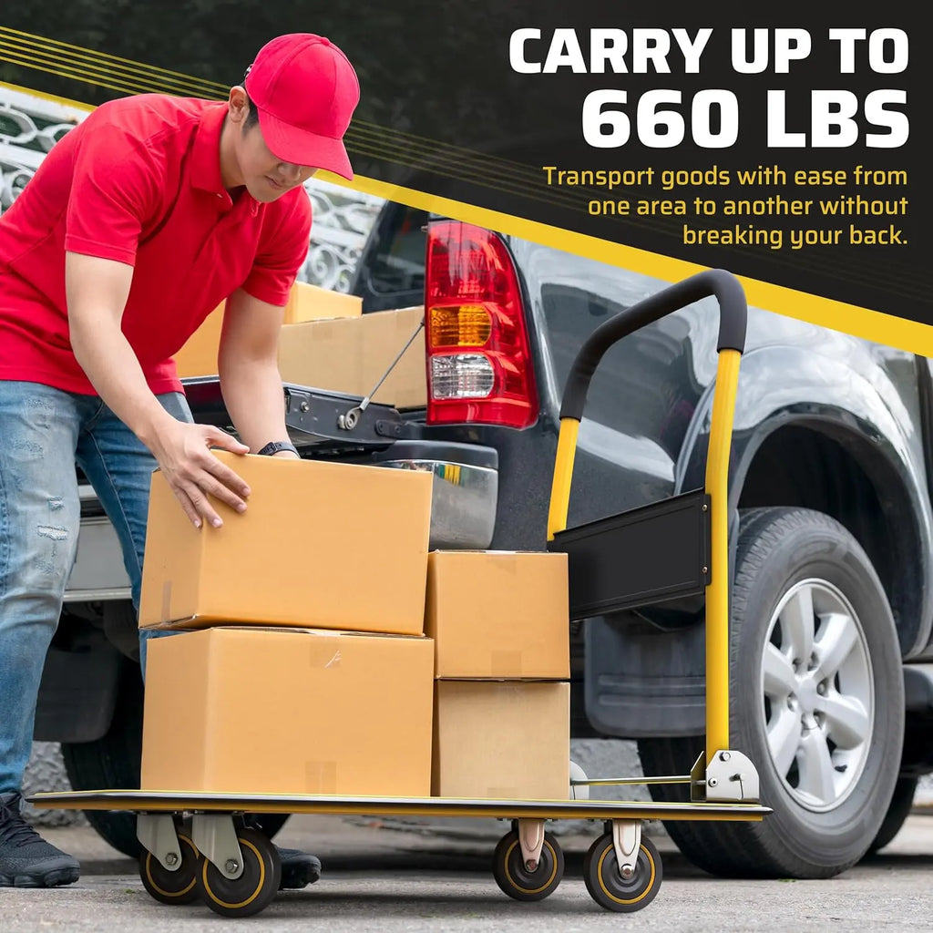 🛒 Foldable Push Cart Dolly – Heavy Duty Moving Platform (330 / 660 lbs)
