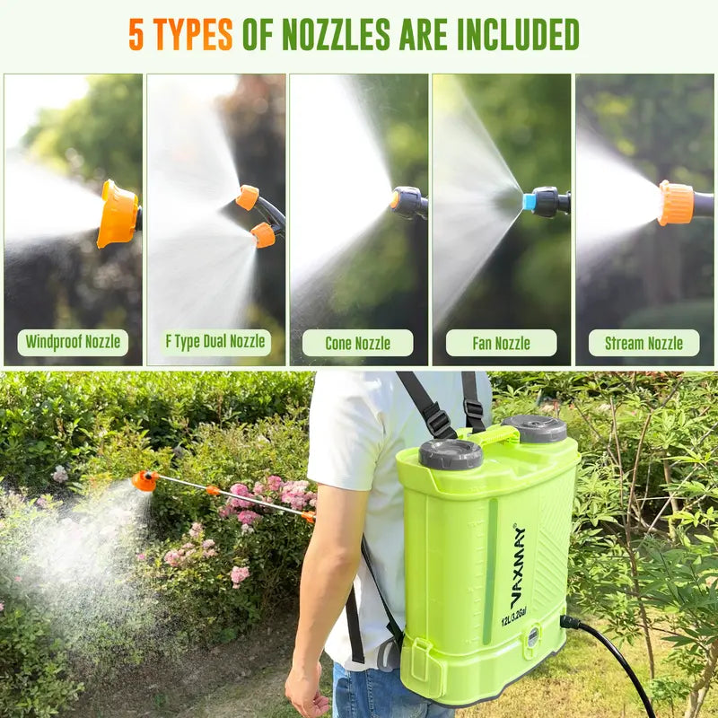 🌿 Battery Powered Backpack Sprayer – 3.2&4.2&5.2 Gal, 80 PSI, 5 Nozzles