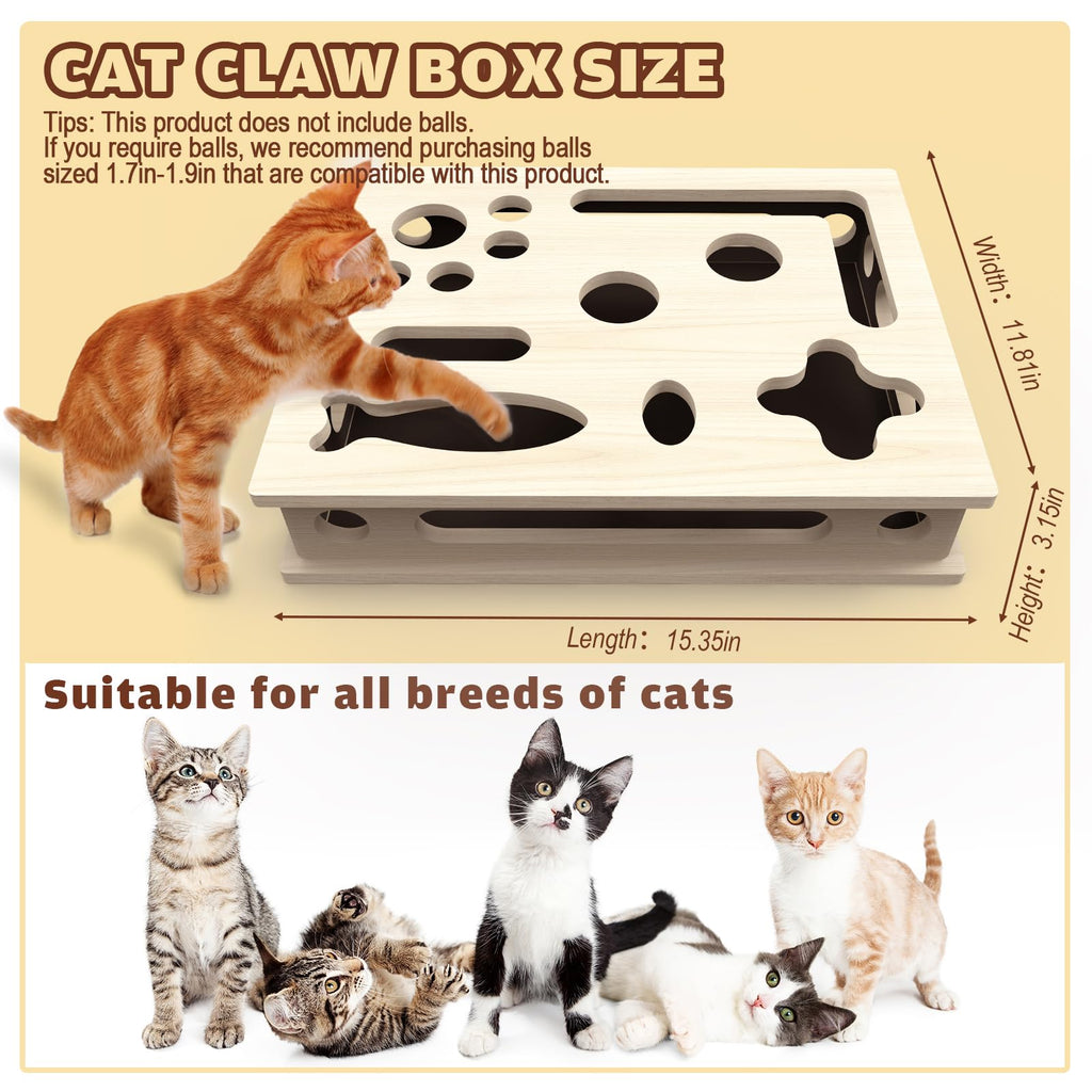 🐱 Oak Wood Cat Nail File Box – Stress-Free Nail Trimming