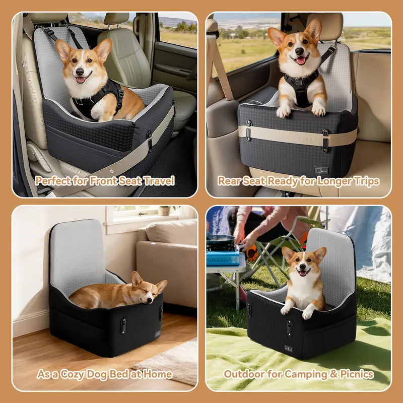 🐕   Dog Car Seat – 5"&6"Memory Foam Booster for Small &Medium Dogs