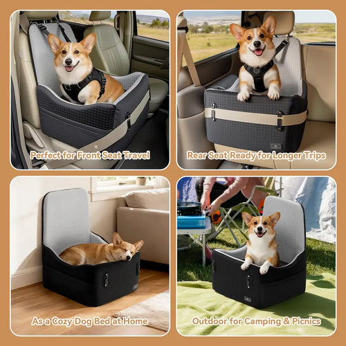 🐕   Dog Car Seat – 5"&6"Memory Foam Booster for Small &Medium Dogs