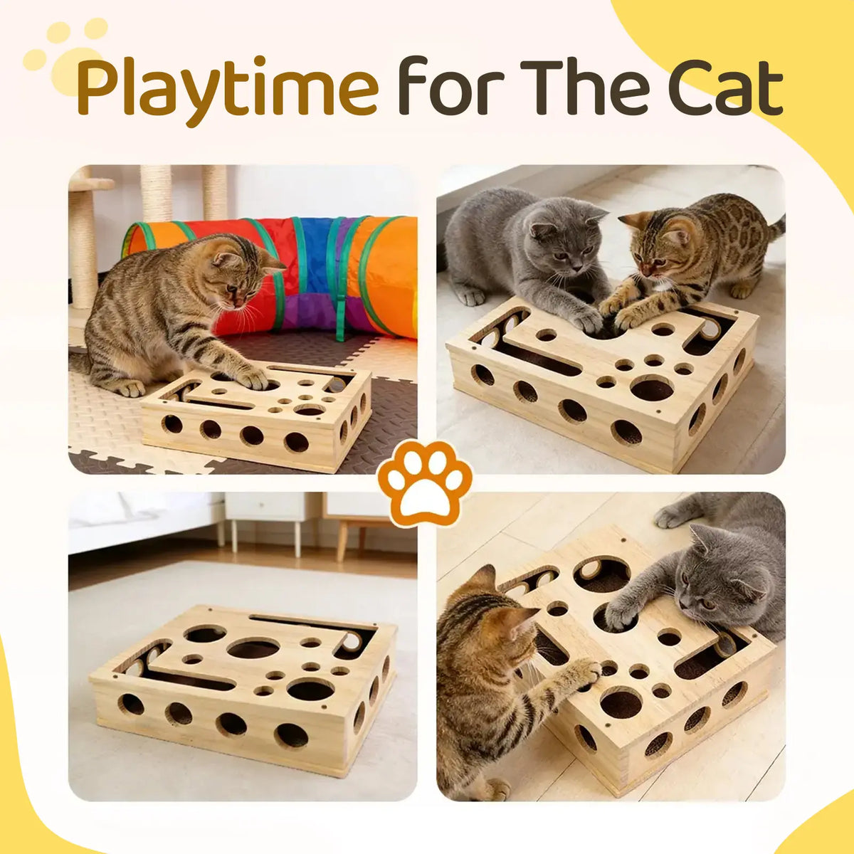 🐱 Oak Wood Cat Nail File Box – Stress-Free Nail Trimming