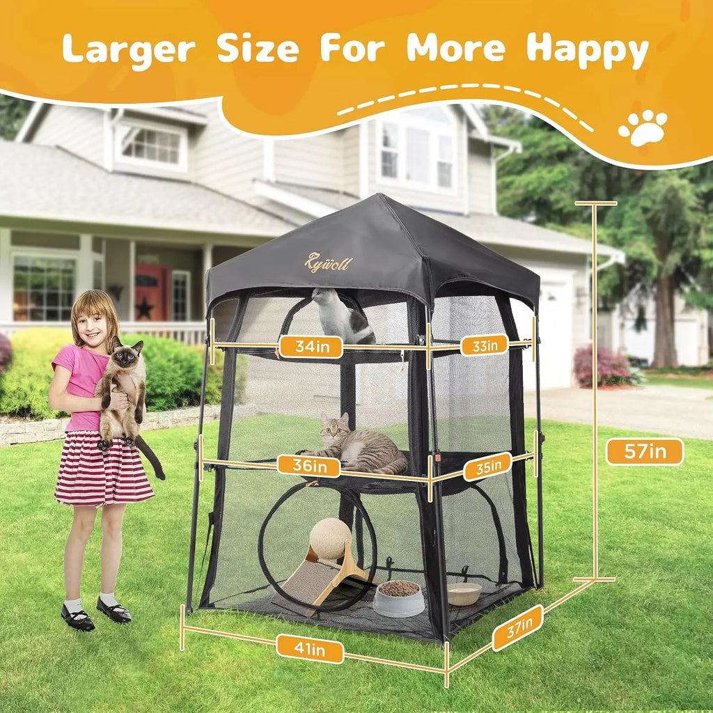 😺 3-Tier Catio – Extra Large Outdoor Cat Enclosure
