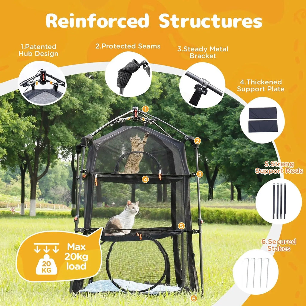 😺 3-Tier Catio – Extra Large Outdoor Cat Enclosure