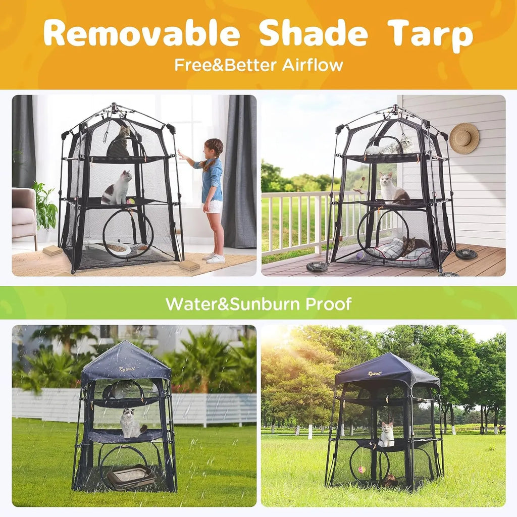 😺 3-Tier Catio – Extra Large Outdoor Cat Enclosure