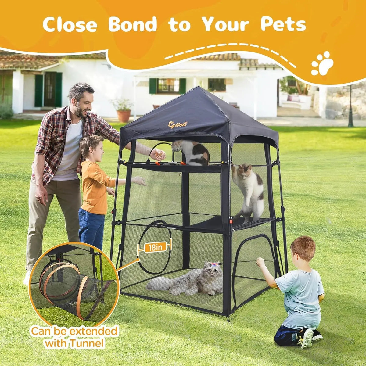 😺 3-Tier Catio – Extra Large Outdoor Cat Enclosure