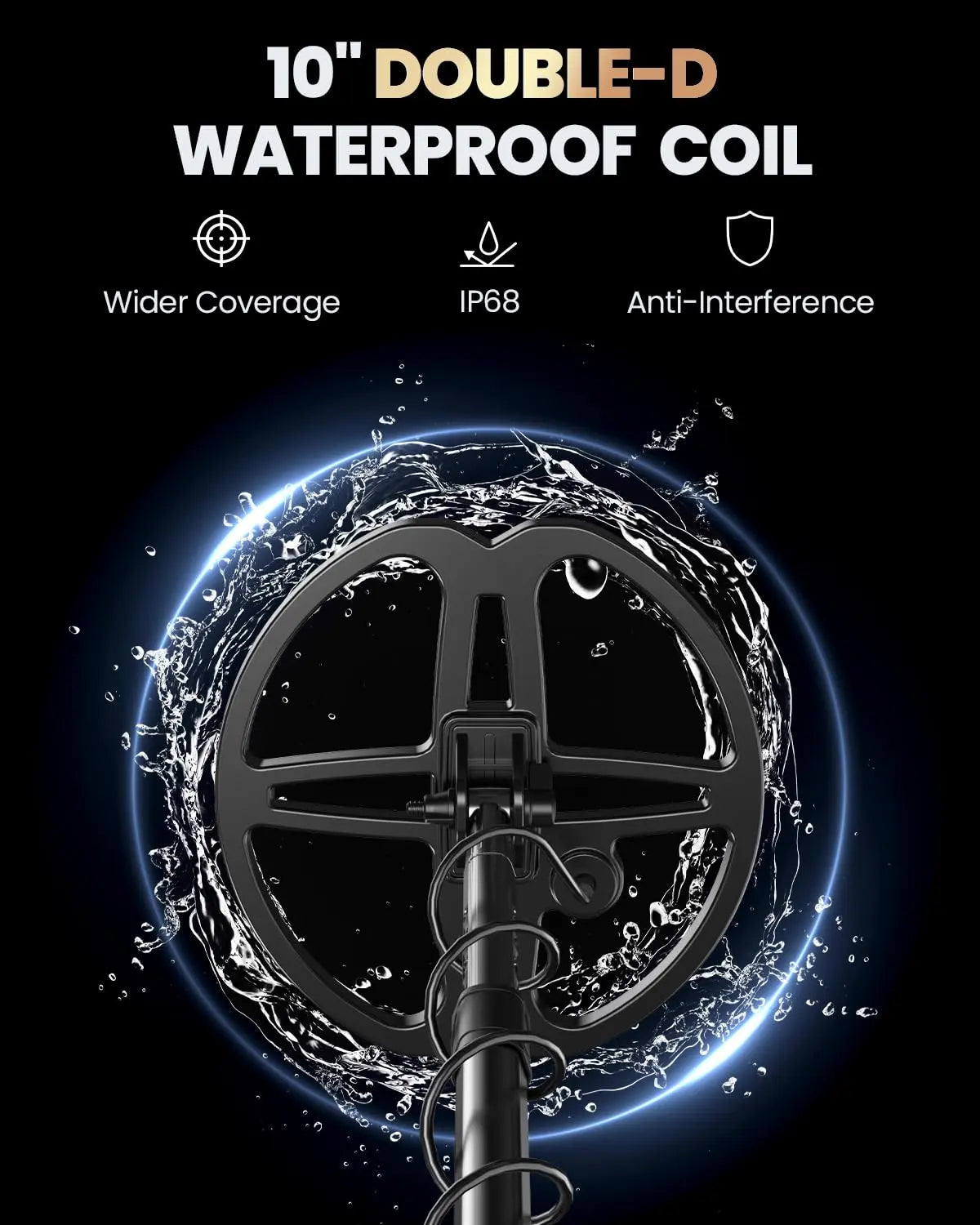 🔍 Professional Metal Detector – 10"&12"&13" Waterproof Coil, Color LCD