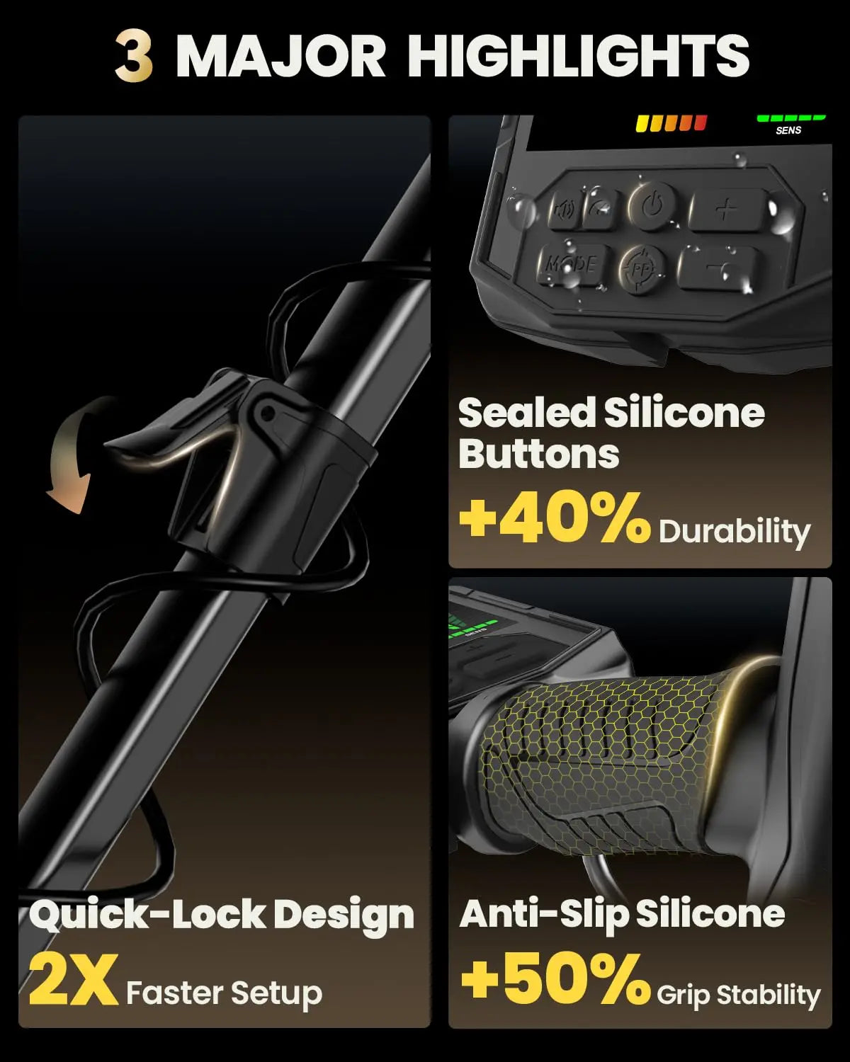 🔍 Professional Metal Detector – 10"&12"&13" Waterproof Coil, Color LCD